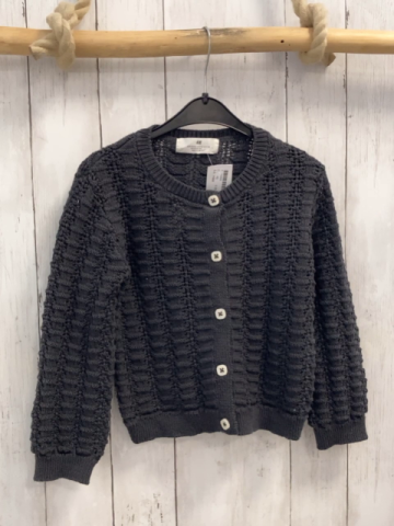 H&M  Strickjacke  Gr. 110  dunkelgrau lochmuster 