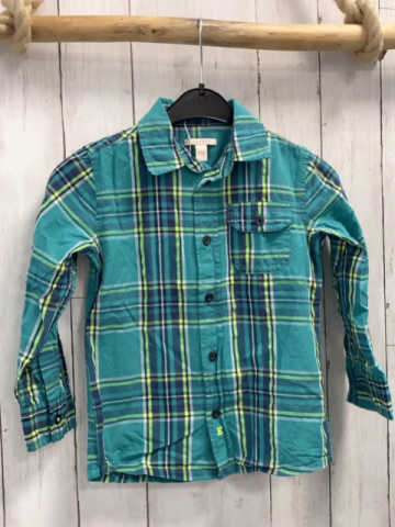 Esprit  Hemd  Gr. 104  türkis blau hellgrün weiß kariert 