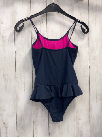 Polo Sylt  Badeanzug  Gr. 146/152  blau pink Reiter Rüschen 