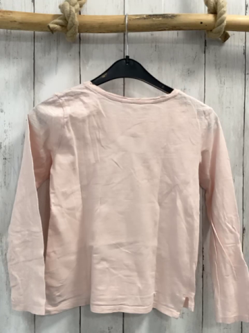 H&M  Langarmshirt  Gr. 122/128  rosa Pailettenbild Schrift 
