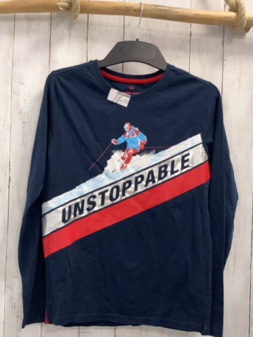 Lemon Beret  Langarmshirt  Gr. 164  blau Skifahrer + rot silb blaue Streifen 