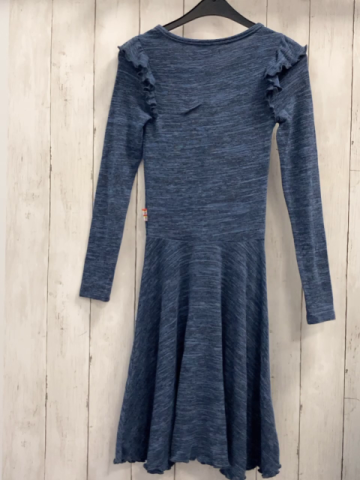 Vingino  Kleid  Gr. 152  blau grau meliert Glitzer-  + Pailettenschrift 
