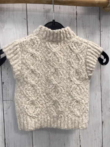 Next  Weste  Gr. 74  hellgrau Strick zöpfe mit golden Glitzer 