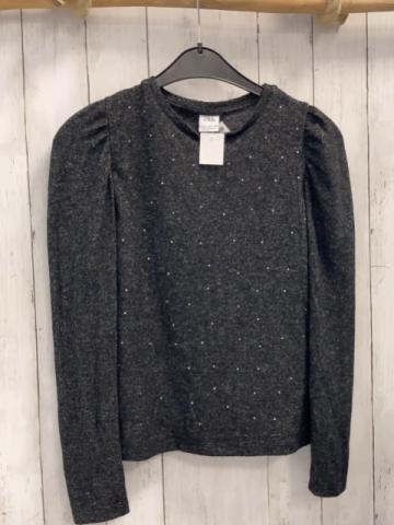 Zara  Pullover  Gr. 152  grau silber Steine Strick
