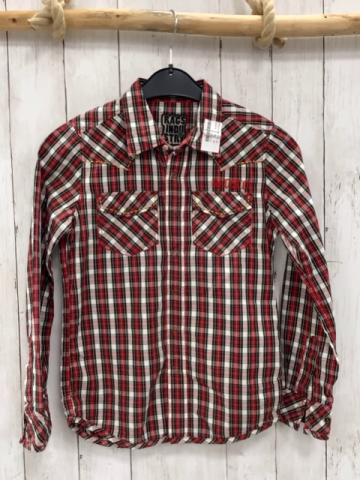 Rags Industries Hemd  Gr. 152  rot schwarz weiß kariert 