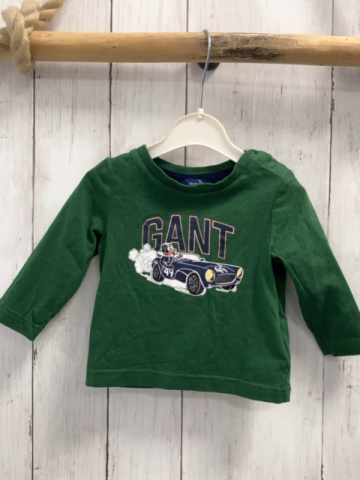 Gant  Langarmshirt Gr. 68  grün Auto Schrift 