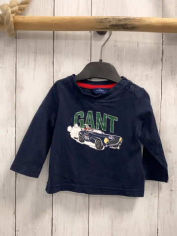 Gant  Langarmshirt Gr. 68  blau Auto Schrift 