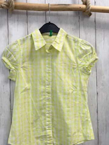 Benetton  Sommerbluse  Gr. 152  hellgrün weiß kariert 