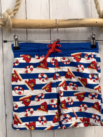 Badeshorts  Gr. 122  blau weiße Streifen Angry Birds