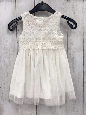  Kleid  Gr. 74  weißes Häkeloberteil Tüllrock