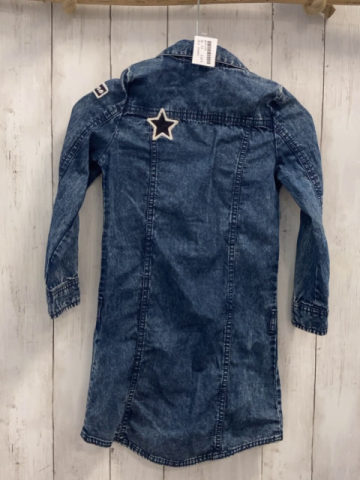 Vingino  Kleid  Gr. 116  blau Jeans bunte Aufnäher 