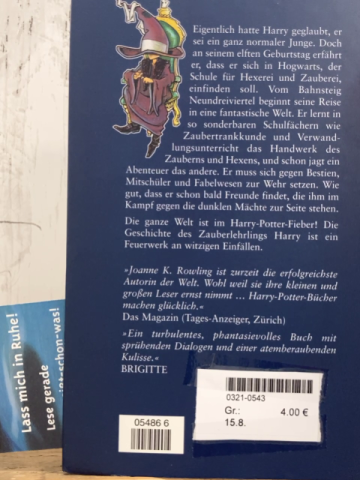  Buch Harry Potter und der Stein der Weisen