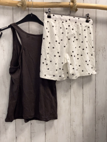 neu 2tlg  Top + Shorts  Gr. 158/164  braun Snoopy + weiß mit schwarzen Punkten 