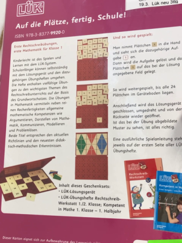  neu Lükkasten + 2 Hefte Auf die Plätze, fertig, Schule NP 26,95