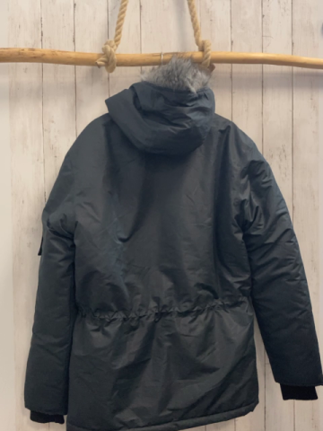 Kempa Winterjacke Gr. M grau Kapuze mit Kunstfelldbund
