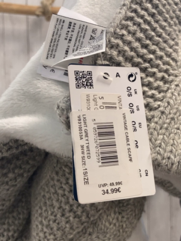 neu Superdry Schal grau Strick NP 34,99€