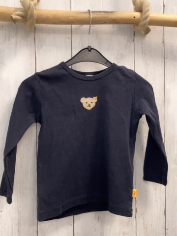 Steiff  Langarmshirt  Gr. 86  blau Plüschbärenkopf 