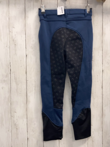   Reithose  Gr. 134  blau schwarz mit gummierten Hufeisen 