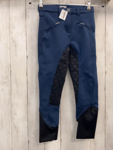   Reithose  Gr. 134  blau schwarz mit gummierten Hufeisen 