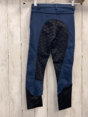   Reithose  Gr. 134  blau schwarz mit gummierten Hufeisen 