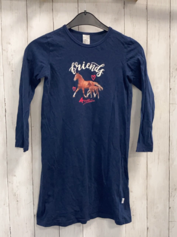 Schiesser  Nachthemd  Gr. 128  blau Pferd 
