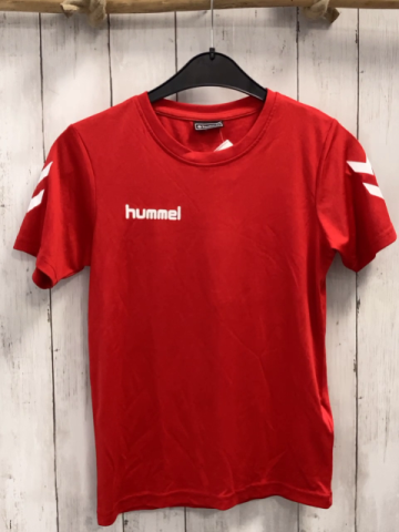 Hummel  Sportshirt  Gr. 146/152  rot weiße Zackenstreifen 