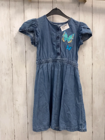   Kleid  Gr. 128  blau Jeans Pailettenschmetterlinge 