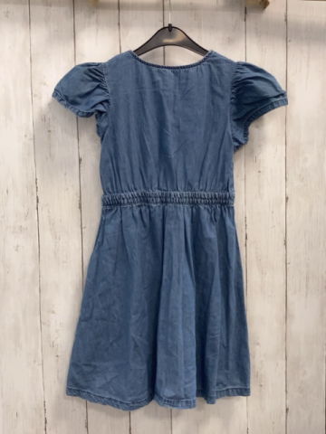   Kleid  Gr. 128  blau Jeans Pailettenschmetterlinge 