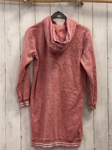 Alana  Kleid  Gr. 134/140  rosa Frottee kapuze weißer Streifenbund 