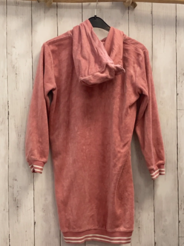 Alana  Kleid  Gr. 134/140  rosa Frottee kapuze weißer Streifenbund 