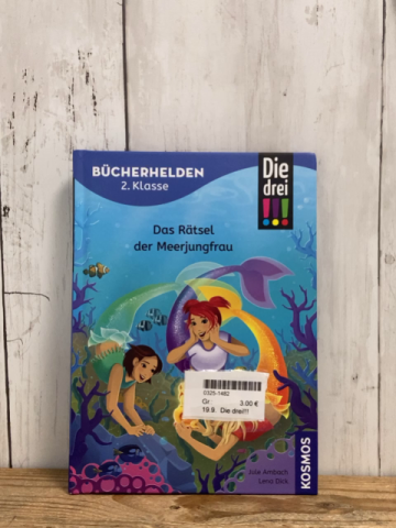 Die drei!!!  Buch Das Rätsel der Meerjungfrau 