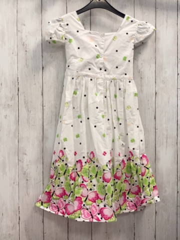 Sunboree Kleid Gr. 140  weiß Schmetterlinge schwarze Punkte