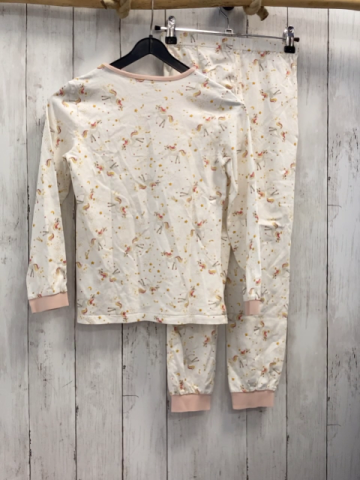 2tlg Schlafanzug Gr. 122  weiß Einhörner rosa Bund