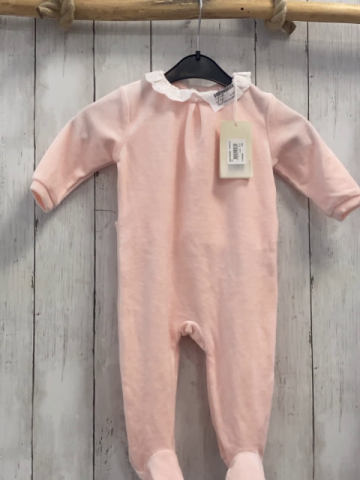 neu carrément beau  Schlafanzug  Gr. 74   rosa Nick weißer Kragen mit Lochstickerei NP 35€ 