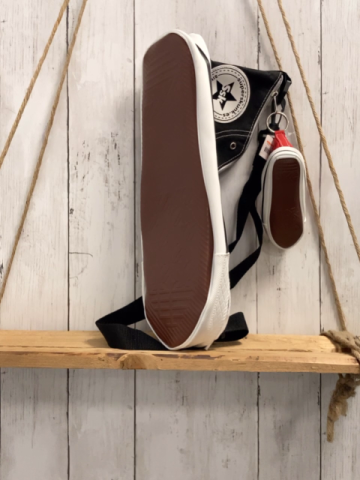 neu 2tlg  Tasche mit Portemonnaie  schwarz weiß + rot weiß Schuhform NP 28,99€ 