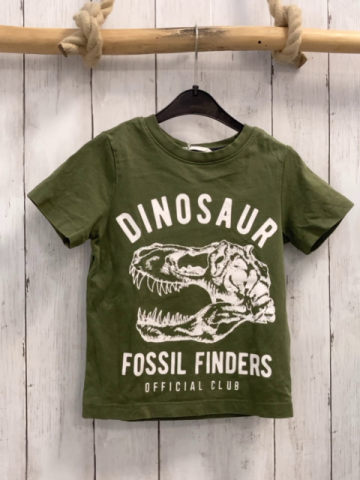 H&M  T-Shirt Gr. 98  oliv weißes Krokodil weiße Schrift 