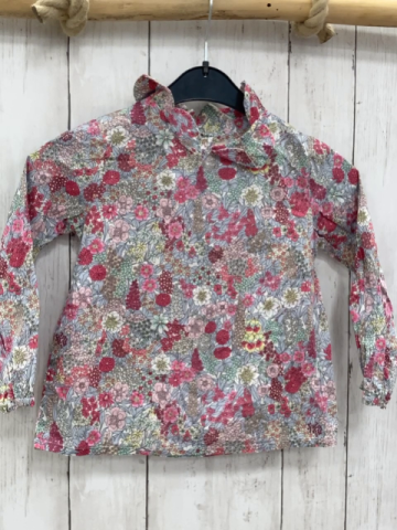 Jacadi  Bluse  Gr. 104  rosa rosa gelb weiße Blumen 