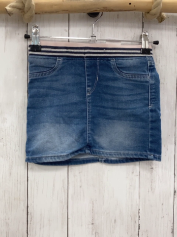 H&M  Rock Gr. 104  blau Jeans + rosa grau silber Streifenbund 