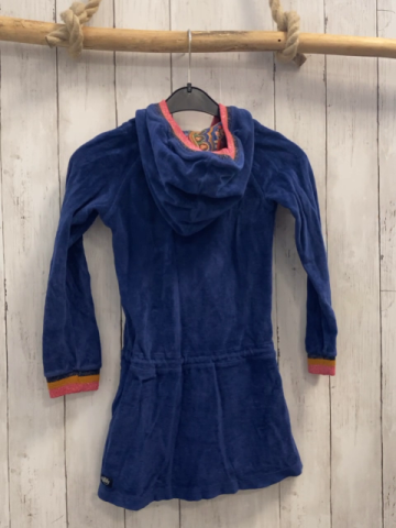 Oilily Kleid Gr. 122  blau Nicky Glitzerstreifen am Bund Kapuze Gürtelband