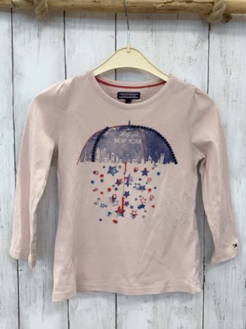 Tommy Hilfiger Langarmshirt Gr. 104  rosa Schirm Sterne