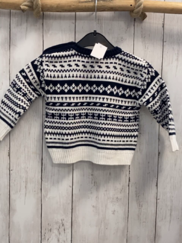 Alana  Pullover  Gr. 80  weiß schwarze Streifen + Muster Strick 