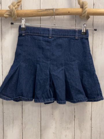 H&M  Rock Gr. 140  blau Jeans beige Nähte Bund verstellbar 