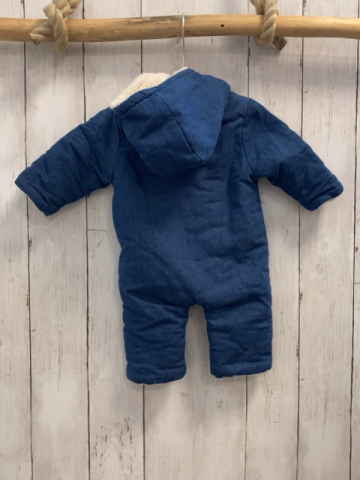 Vertbaudet  Overall  Gr. 56/62  blau jeansoptik beige Plüschhasenkopf + -futter 