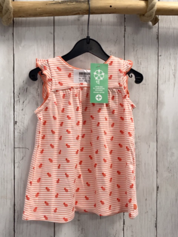 neu Obaibi Kleid  Gr. 62  orange weiße Streifen rote Ananas 
