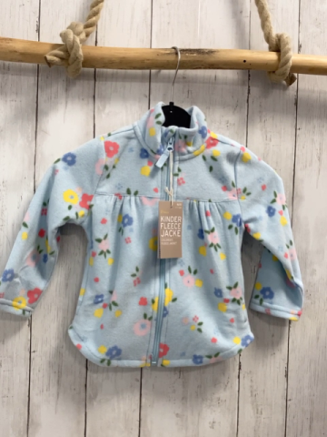 neu  Fleecejacke  Gr. 92  hellblau Blumen 