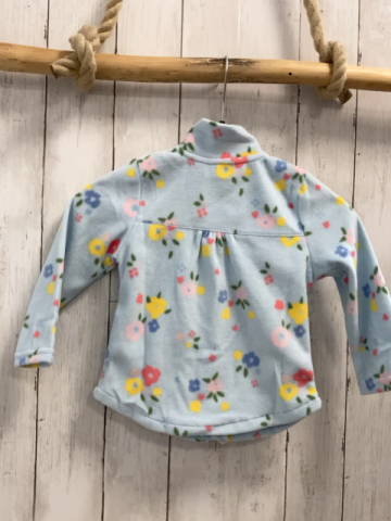 neu  Fleecejacke  Gr. 92  hellblau Blumen 