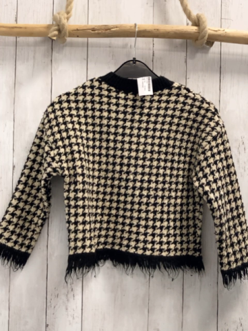 reserved Pullover Gr. 134  schwarz beige Glitzerfäden Strick