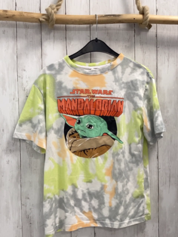 H&M  T-Shirt  Gr. 158  weiß grau orange hellgrüner Druck Star Wars Mandalorian 