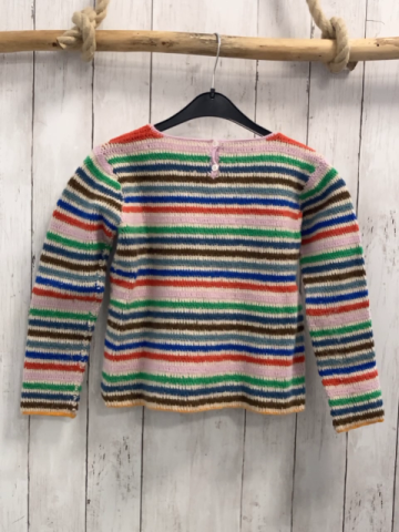 Donaldon  Pullover  Gr. 128  hellgrau bunte Streifen Strick 