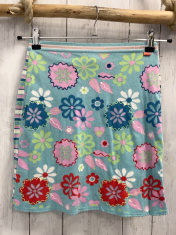 Oilily  Rock  Gr. 152  hellblau bunte Blumen + Streifen Strick 